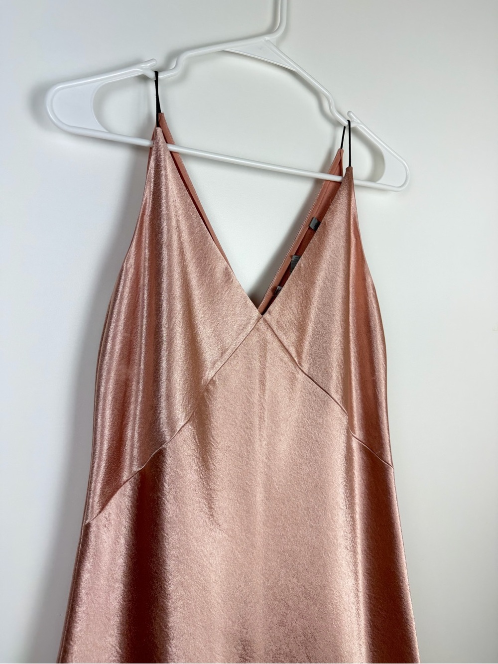 Vince V-Neck Bias Cut Midi Dress – Blush Pink | Size Small - Picture 4 of 16